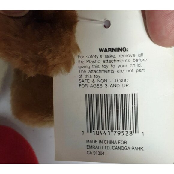 VTG Holiday HugEms Santa Basset Hound Dog 5.5" Plush Santa Hat & Stocking NWT - Picture 7 of 7